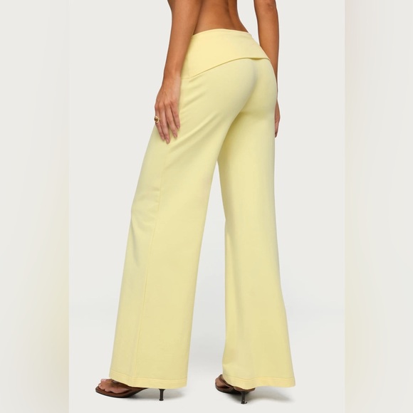 Edikted Yellow Foldover Yoga Pants - Picture 6 of 6